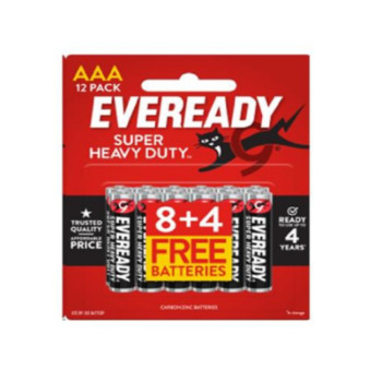 Eveready 1212BP8+4M Super Heavy Duty AAA Battery (8+4pcs/card)
