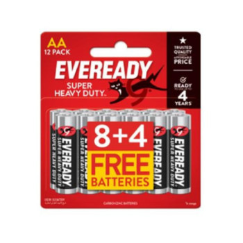 Eveready 1212BP8+4M Super Heavy Duty AA Battery (8+4pcs/card)