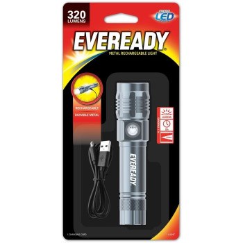 Eveready VMHAL8 Metal Rechargeable 3 Hour Torch Light 320L