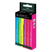 Faber-Castell 157776 Textliner 38 Super-Fluorescent Colour (6 Colours/box)