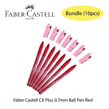 Faber Castell CX Plus 0.7mm Ball Pen Red Bundle (10pcs)