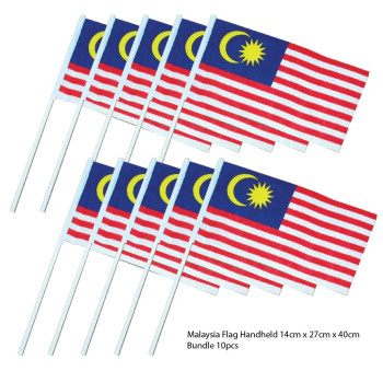 Malaysia Flag Handheld 14cm x 27cm x 40cm  Bundle 10pcs