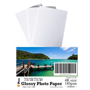 Glossy Photo Paper 180gsm 4R size  (102mm x 152mm)