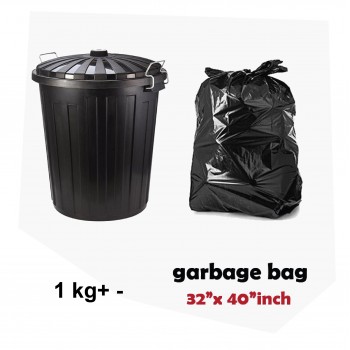 HDPE Garbage Bag / Plastik Sampah Hitam 32" x 40" inch (1kg+-)