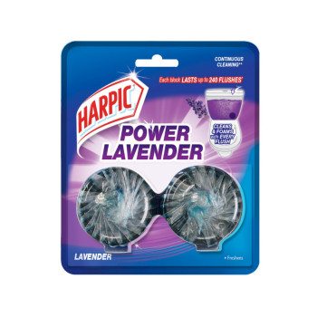 Harpic 3225747 Power Flushmatic Lavender Toilet In-Cistern Block (2pcs/pkt)