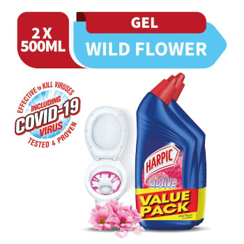 Harpic Disinfectant Toilet Cleaner Wild Flower  (2x500ML)