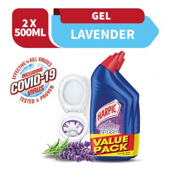 Harpic Disinfectant Toilet Cleaner Lavender Fresh  (2x500ML)