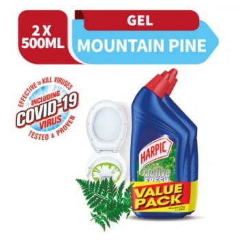 Harpic Disinfectant Toilet Cleaner Mountain Pine (2x500ML)