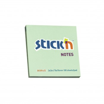 Hopax 3x3in 100sheets Stick On Note Green (21150)