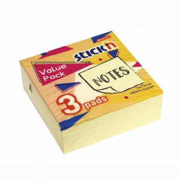 Hopax 3x3in Notes Value Pack - Yellow (27090)