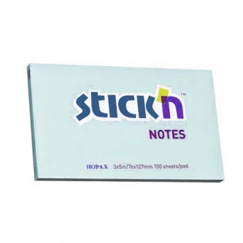 Hopax 3x5in Pastel Stick Note 100's Blue (21155)