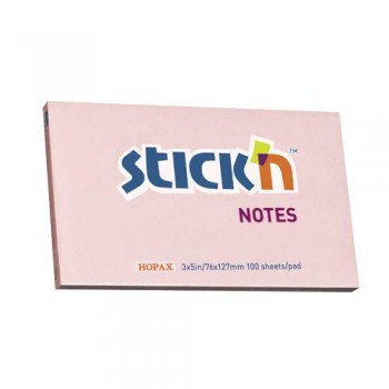 Hopax 3x5in Pastel Stick Note 100's Pink (21154)