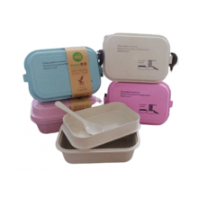 Natural Straw Plastic Wheat Lunch Box 2 Layer 麦香双层日式密封饭盒