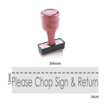 Index Stock Stamp - Please Chop Sign & Return
