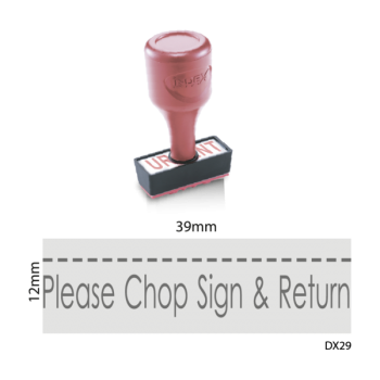 Index Stock Stamp - Please Chop Sign & Return