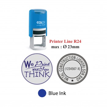 Instant Custom Self Inking Stamp R24 - Blue Ink