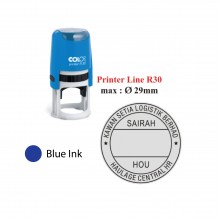 Instant Custom Self Inking Stamp R30 - Blue Ink