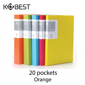 Kobest A5 20 pockets Solid Color Clear Book Orange (A4320F)