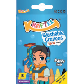 Kraftee 8ct Washable Crayon Bubbly Bob
