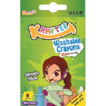 Kraftee 8ct Washable Crayon Splashy Shila
