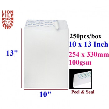 10-inch x 13-inch White Peel & Seal Envelope - 100gsm - 250pcs