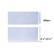 4.5-inch x 9.5-inch White Peel & Seal Envelope - 100gsm - 500pcs