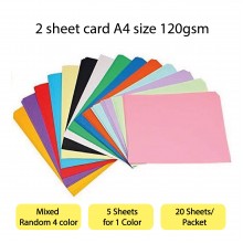 Mixed Random 4 Color 2 sheet card A4 Size 120gsm (20s')