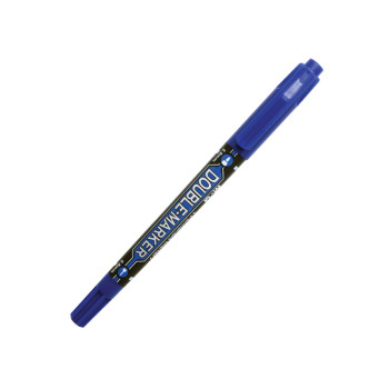 M&G Double Marker 2in1 Permanent Marker 0.8mm&2.8mm - Blue