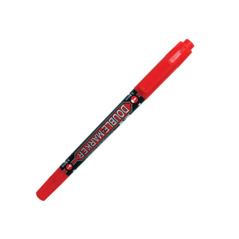 M&G Double Marker 2in1 Permanent Marker 0.8mm&2.8mm - Red