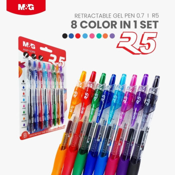 M&G AGP123R6 R5 Gel Pen 0.5mm (8 Colors/pkt)