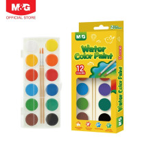 M&G APLN6586 Water Color Paint 12 Colors with 2 Brushes
