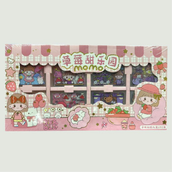 Momo Washi / Handbook PET Sticker (200pcs/box) - Strawberry Garden (Pink)