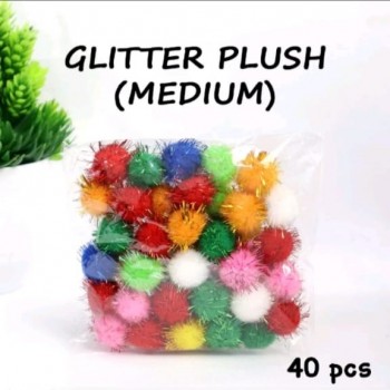 Pom Pom Glitter Plush Ball - Medium