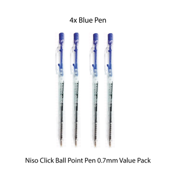 Niso Click Ball Point Pen 0.7mm Value Pack