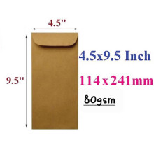 4.5in x 9.5in Peel & Seal Envelope 80gsm - Brown (50pcs/pkt)