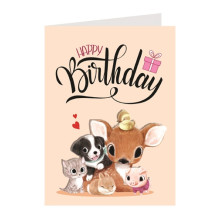 Greeting Card A6size (with pink envelope x1pcs) - Birthday Design 1