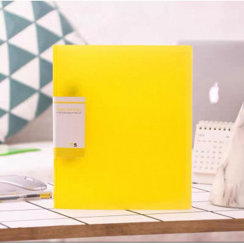 Huijin HJ-802DR A5 Size PP 2D Ring Binder File - Yellow