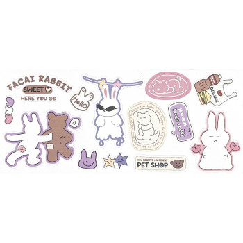 Cute Cartoon Uniqstyle PVC Waterproof Sticker DIY Decorative - 10pcs 