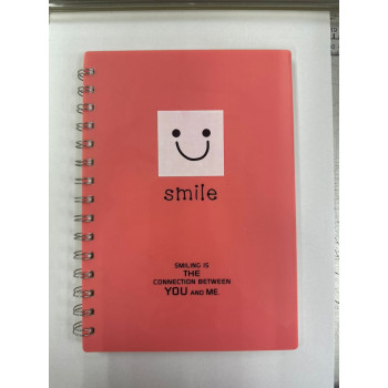 Wen Zhang 28825-78 Colorful Smile A5 Wire-O Note Book 80pages - Pink