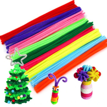 Fluffly Chenille Stems Mix Color 30cm (100pcs+-/pkt)