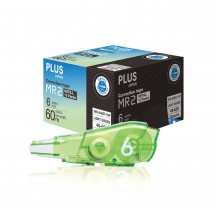 Plus MR2 Correction Tape Refill 6mmx6m - Light Green (10pcs/box)