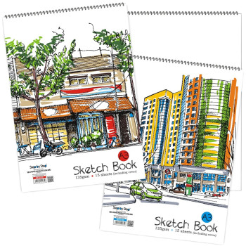 SBS A3135 A3 Wire-O Sketch Book 135gsm 13s'