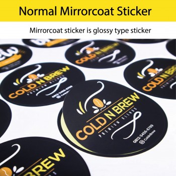 Normal Mirrorcoat Sticker Printing with Die Cut Service