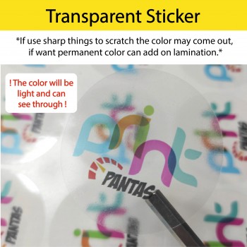 Transparent Sticker Printing with Die Cut Service