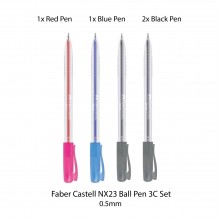 Faber Castell NX23 0.5mm Ball Pen 3 color Value Pack