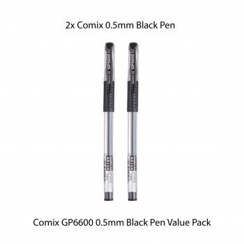 Comix GP6600 0.5mm Black Pen Value Pack