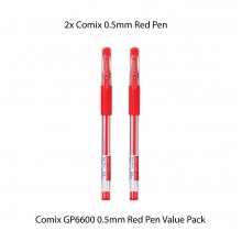 Comix GP6600 0.5mm Red Pen Value Pack