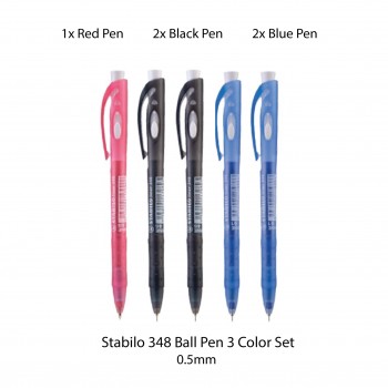 Stabilo 348 Ball Pen 3 Color Value Pack