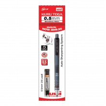 Uni Kuru Toga 0.5mm Mechanical Pencil with 2B Pencil Leads (Black)