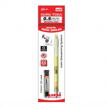 Uni Kuru Toga 0.5mm Mechanical Pencil with 2B Pencil Leads (Green)